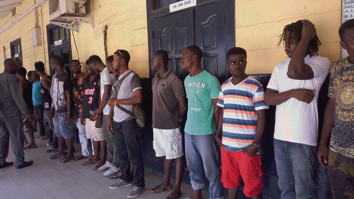 Some of the suspected criminals Some of the suspected criminals